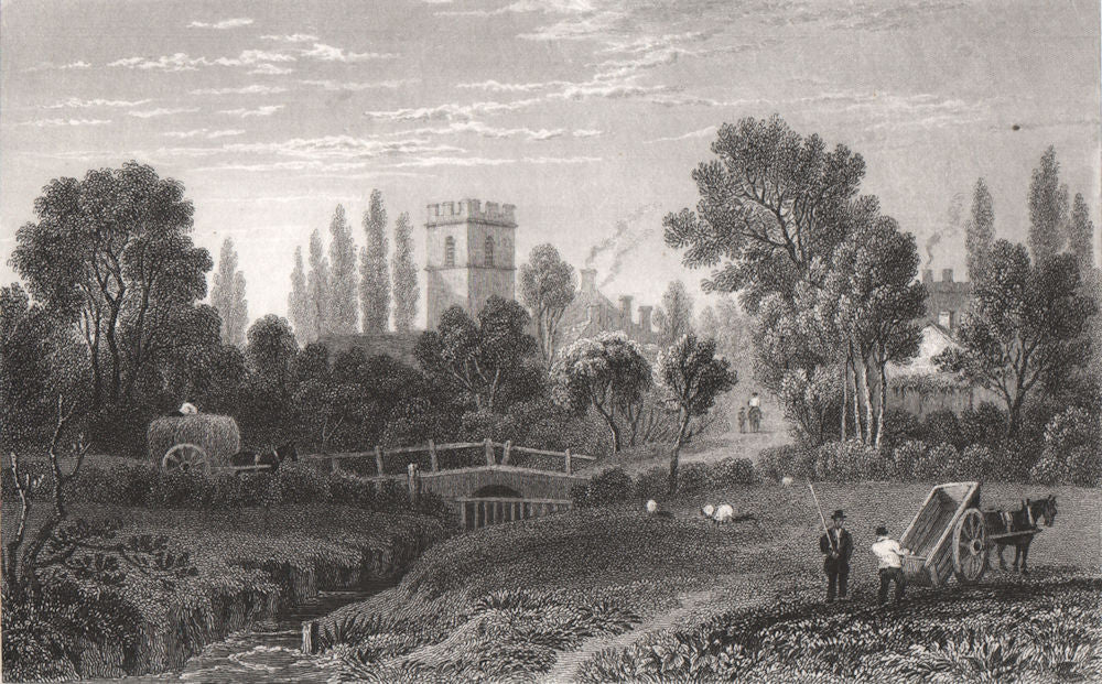 Raglan, Monmouthshire, Wales, by Henry Gastineau 1835 old antique print